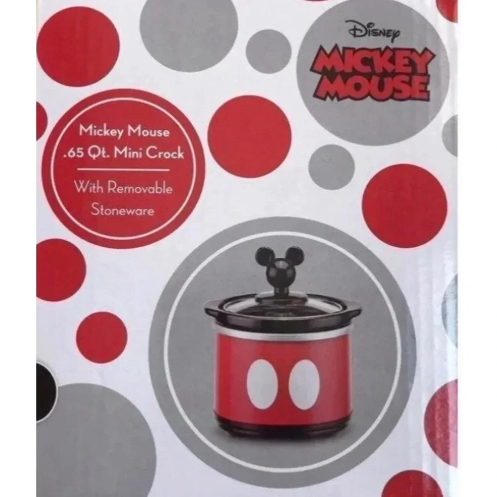 Disney Mickey Mouse 0.65 Qt Mini Crock Pot Slow Cooker NIB Red Kitchen